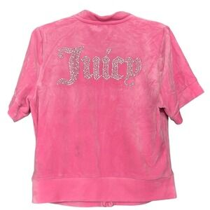 Juicy Couture Women's size XL Full Zip Sweatshirt Jacket Bling Spellout Velour